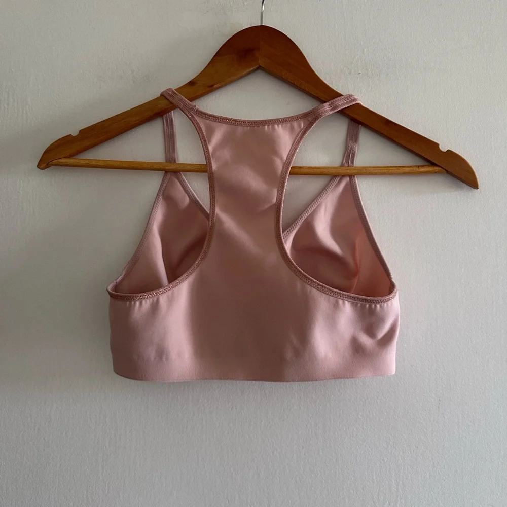 Aerie Light Pink Sparkle Trim Seamless Racerback Bralette size Small EUC - Picture 3 of 5